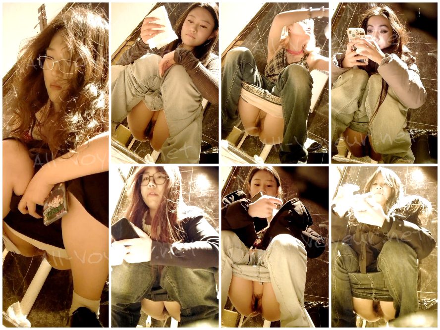 オンライン限定プレ​ミア：【パノラマバートイレショット】黒ストッキングとハイヒールを履いた様々な美女が登場。10