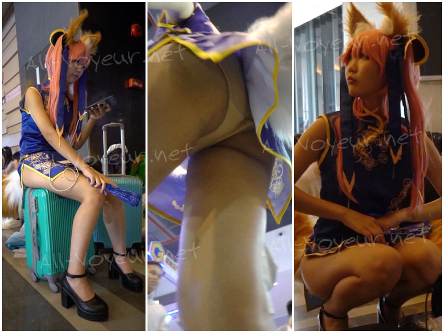 【xxn-157】ブースホスト（2）…赤と黒のロリータドレスに黒ストッキング、お尻がとってもプルプル。