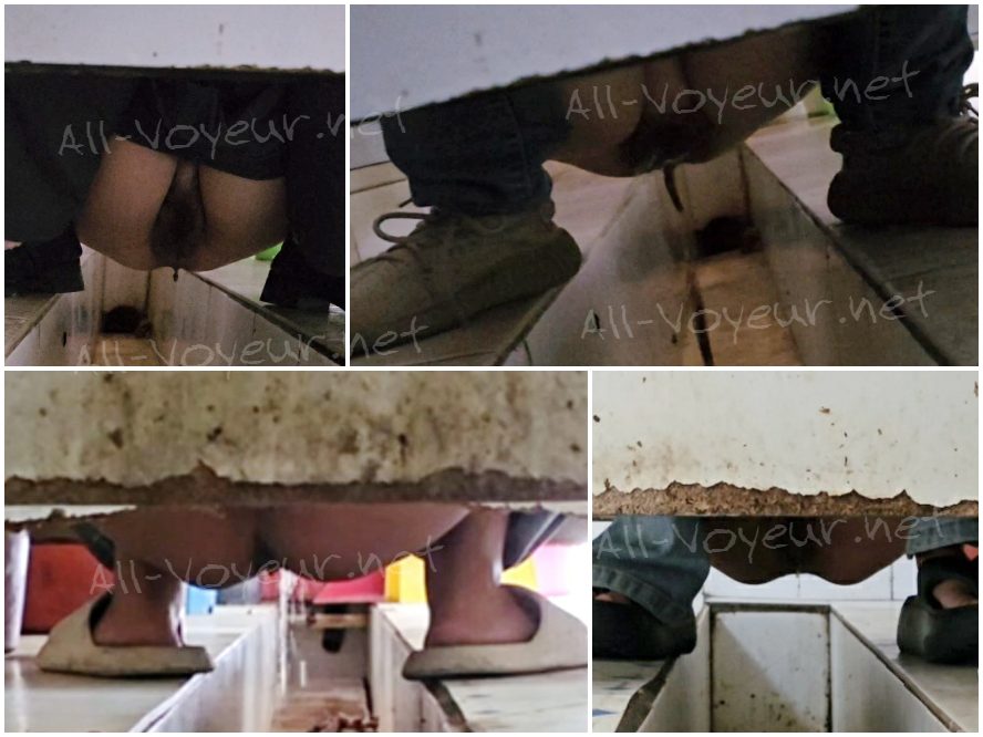 女性が乾いたトイレをこっそり撮影しながら拍手をする - 画面いっぱいに糞便が映る、下痢エピソード34。