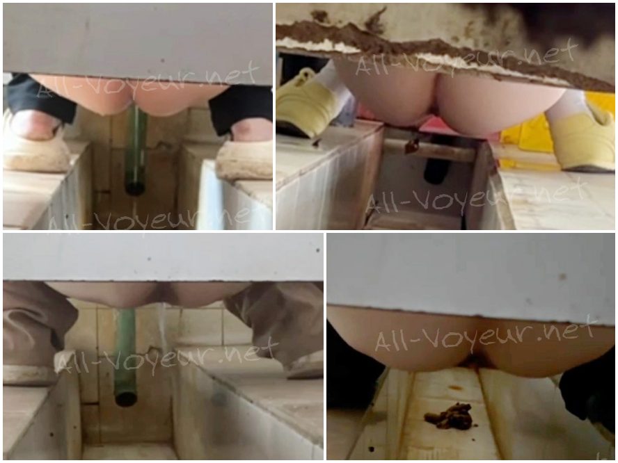 [過激／トイレ盗撮] 女性POV：和式ボットン便所の隠しカメラ — 画面いっぱいの糞便と下痢 (Vol. 34)