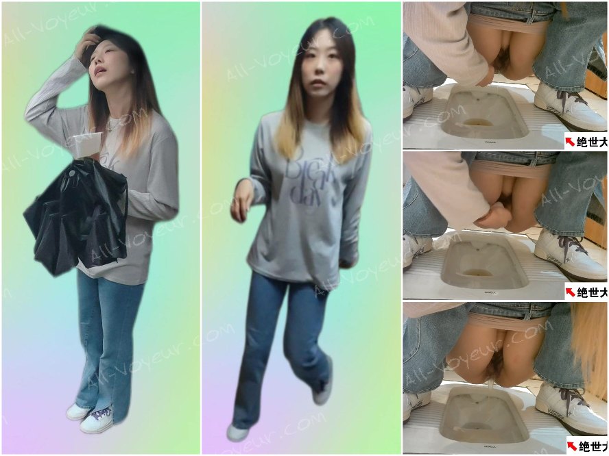 【トイレでの盗撮】ブロンドの若い美女が用を足している最中、その柔らかなマンコをプロがこっそり撮影。