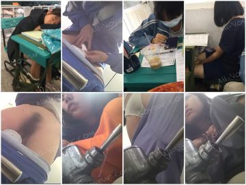 【トイレ盗撮作品】❤️研修中に居眠りをしてしまう女子数名、おしっこを漏らす