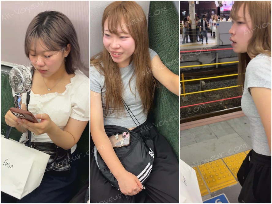 【おっぱいの膨らみ対決4】にこっと笑う表情が可愛いギャルと可愛い明るいショートヘア女子の胸の膨らみバトル！