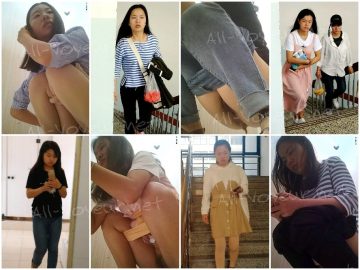 大学街のフルHDパノラマビュー。数人の美しい若い女性が写っている。